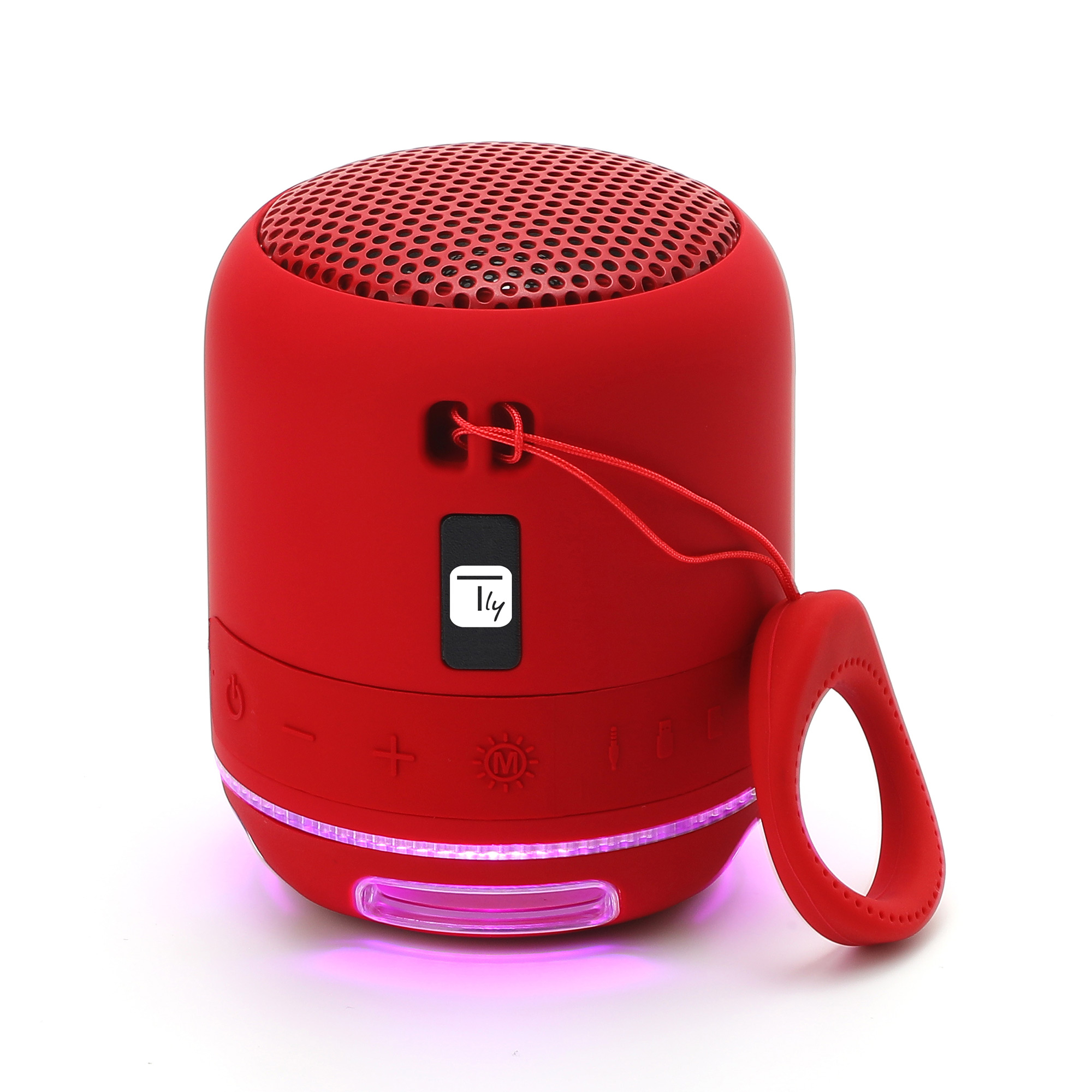 Altoparlante Wireless Speaker Portatile con Vivavoce e Luci LED Rosso TECHLY