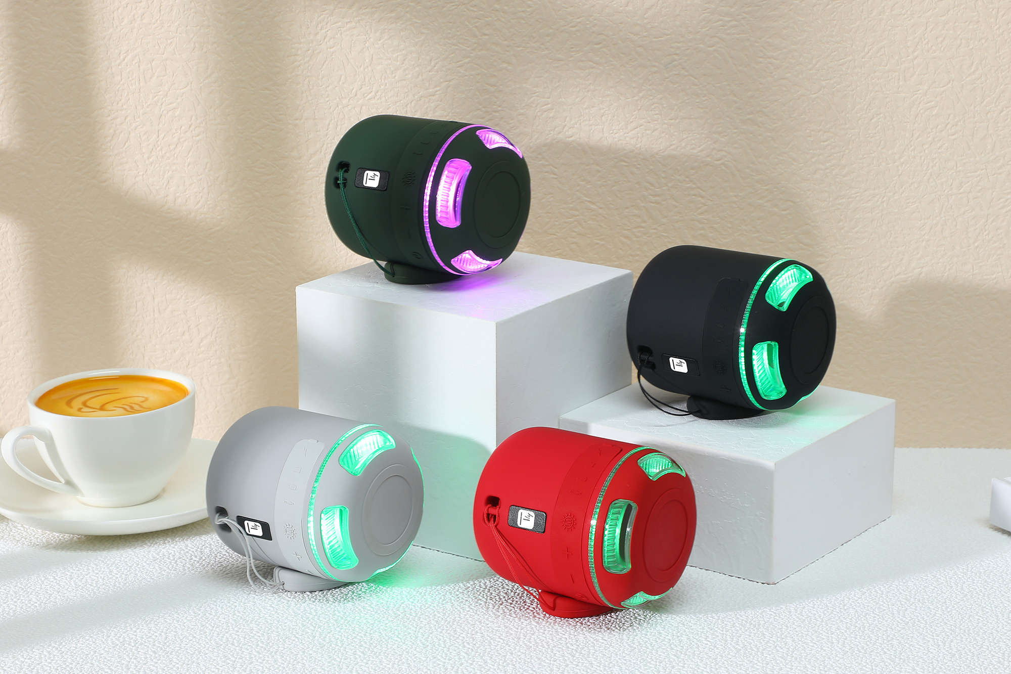 Altoparlante Wireless Speaker Portatile con Vivavoce e Luci LED Rosso TECHLY - immagine 9