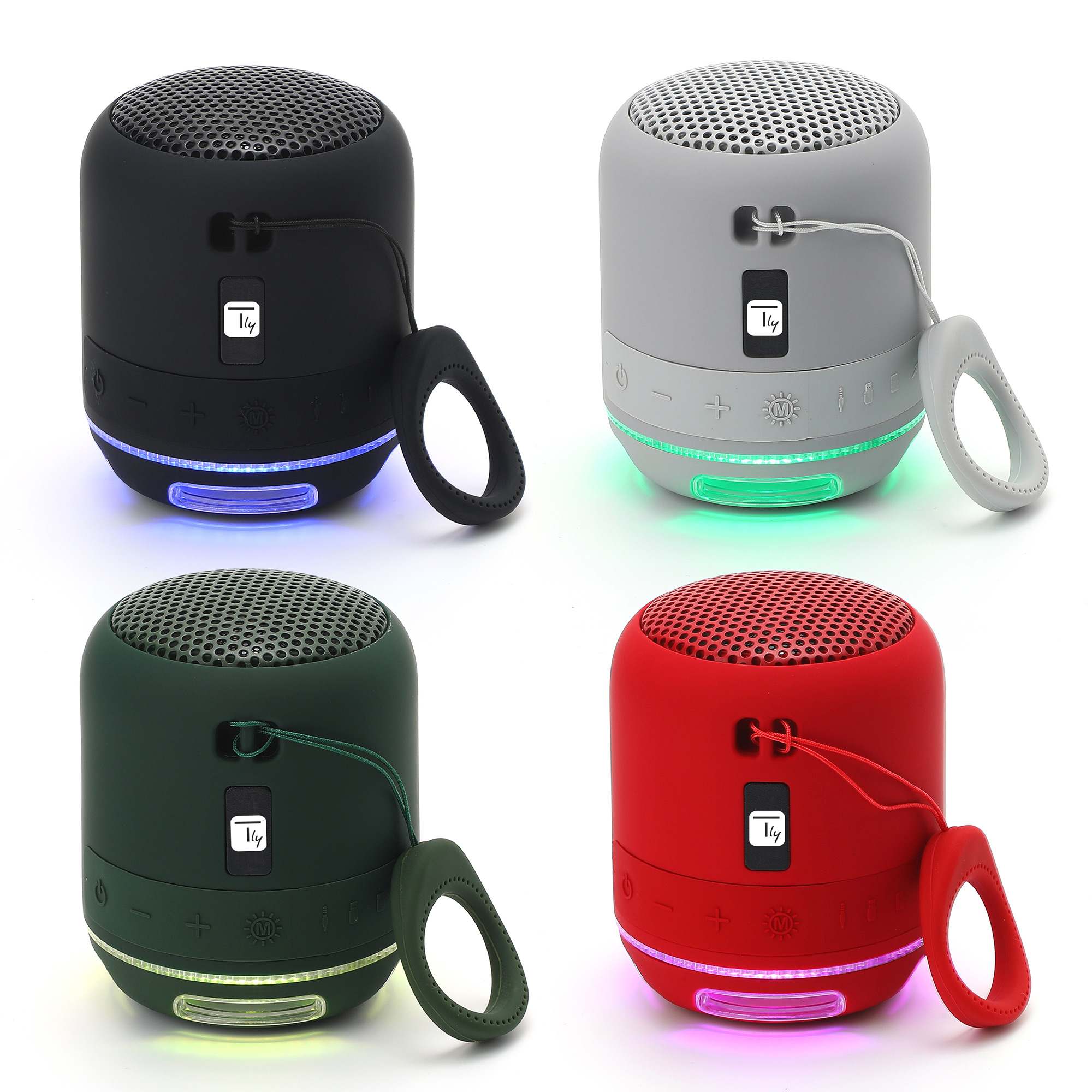 Altoparlante Wireless Speaker Portatile con Vivavoce e Luci LED Rosso TECHLY - immagine 5