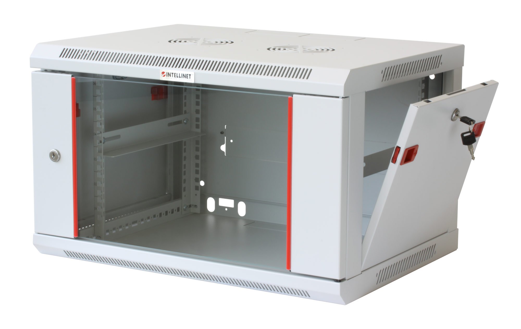 Armadio Rack 19'' a muro 6U profondità 600mm Grigio INTELLINET
