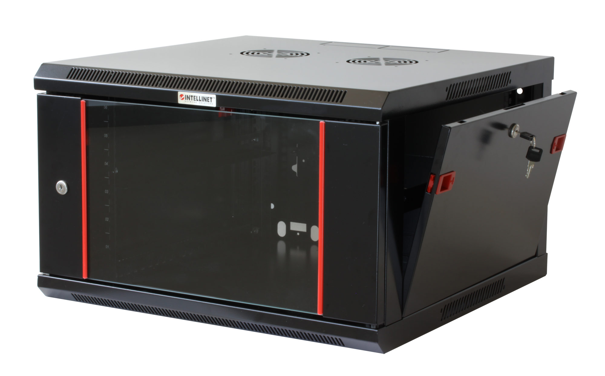 Armadio Rack 19'' a muro 9 unità sezione unica prof. 450 Nero INTELLINET