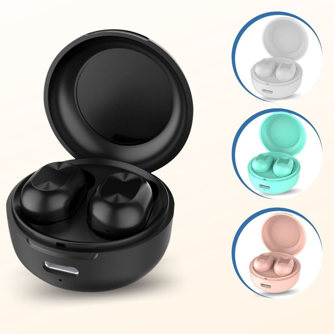 Auricolari Wireless Bluetooth con Custodia di Ricarica Verde Acqua FONTASTIC - immagine 4