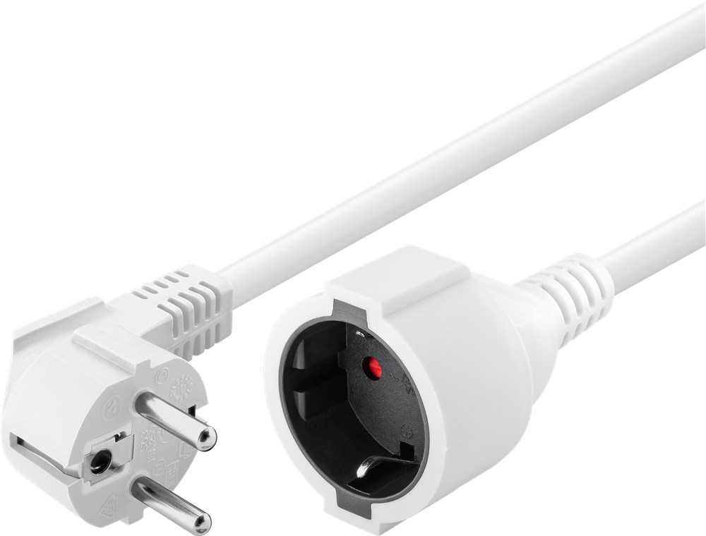 Cavo Alimentazione Schuko Maschio Angolato / Femmina 10m Bianco GOOBAY