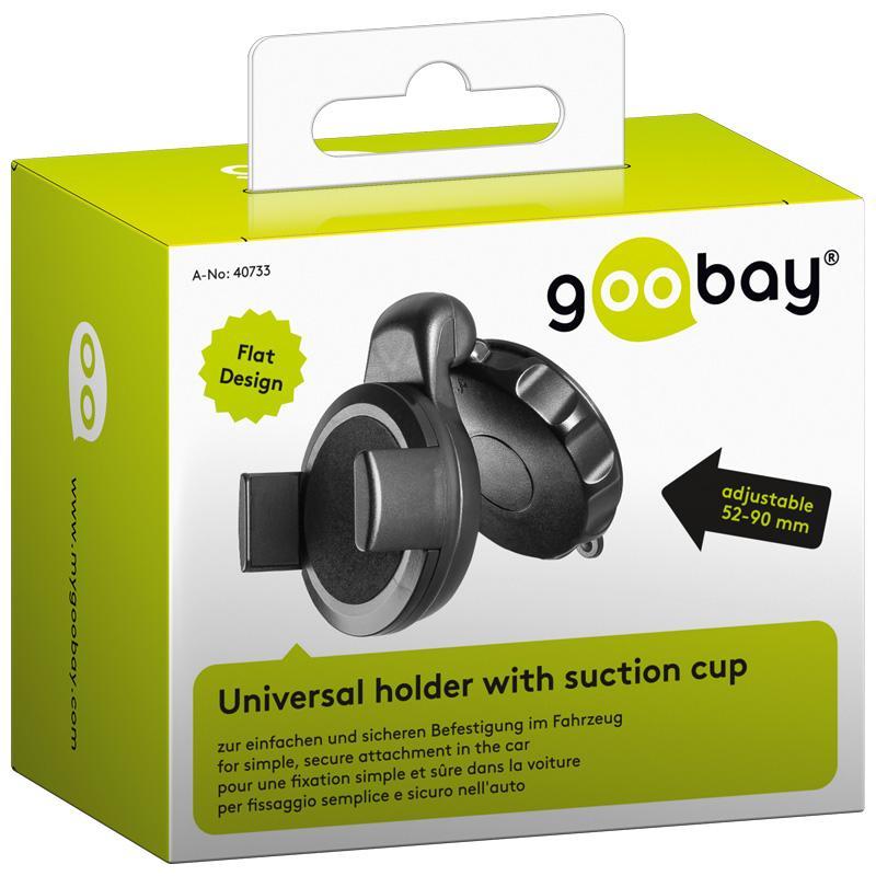 Supporto da Auto per Smartphone / Tablet con Ventosa Nero GOOBAY - immagine 2