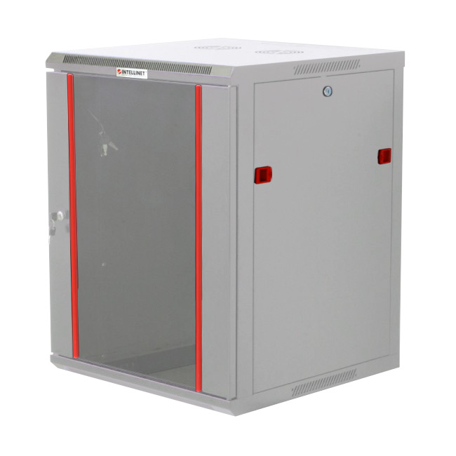 Armadio Rack 19'' a muro 15 unità sezione unica prof. 600mm Grigio INTELLINET
