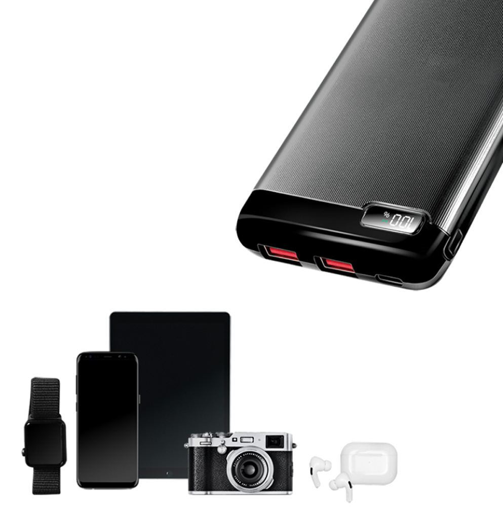 Power Bank 10000 mAh 2x USB-A 1x USB-C™ con Display PD e QC Nero LOGILINK - immagine 8