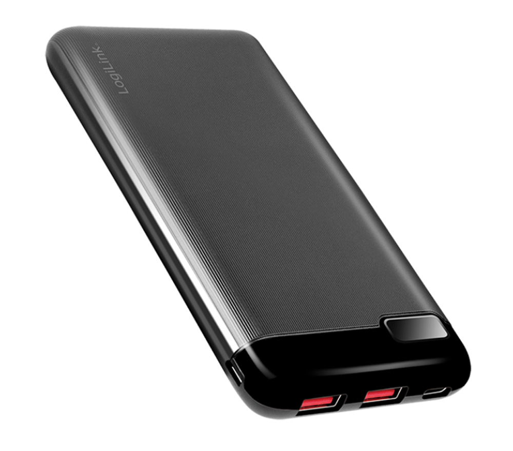 Power Bank 10000 mAh 2x USB-A 1x USB-C™ con Display PD e QC Nero LOGILINK - immagine 2