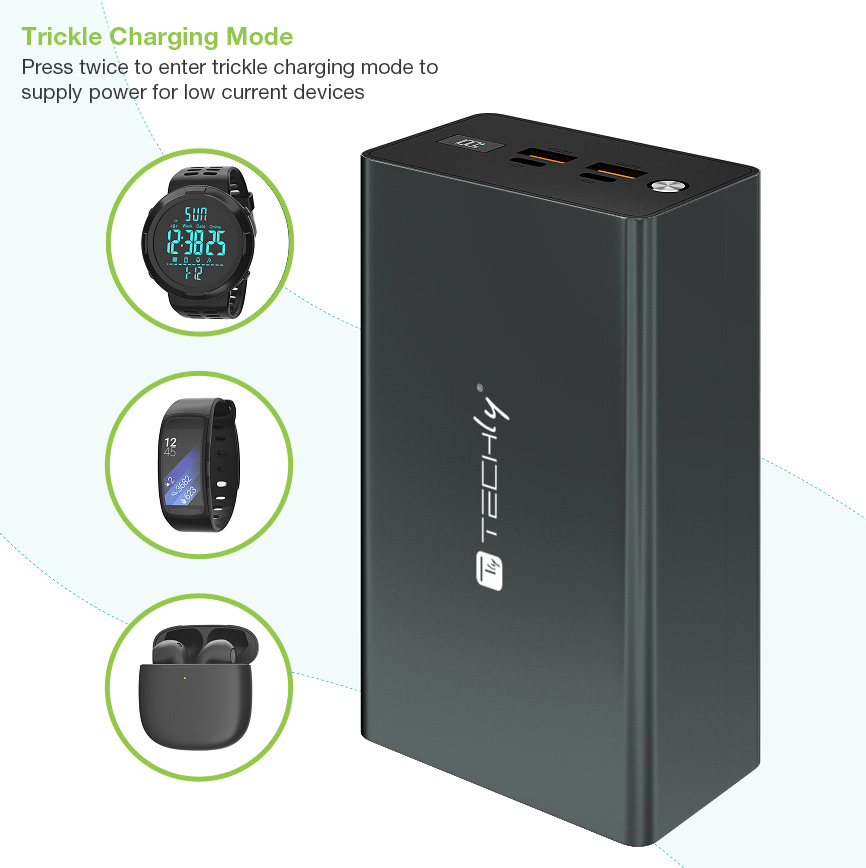 Power Bank Smartphone 40000 mAh 100W USB-C™ 4 Porte Output TECHLY - immagine 6