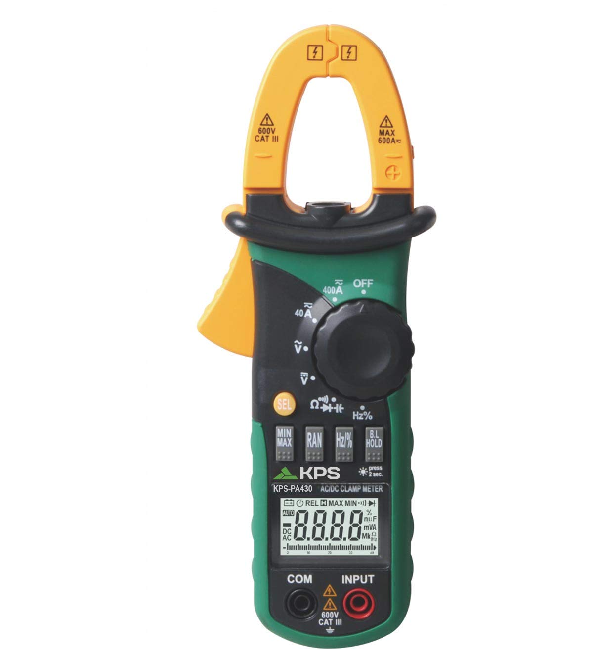 Pinza Amperometrica Professionale AC/DC 400A Tensione AC/DC 600V 4000 Counts, KPS-PA430 KPS