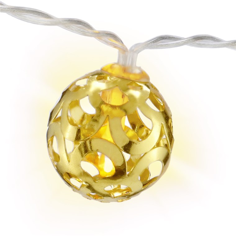 Stringa 10 LED Ornamentali IP20 Bianco Caldo a Batteria con Timer GOOBAY - immagine 3