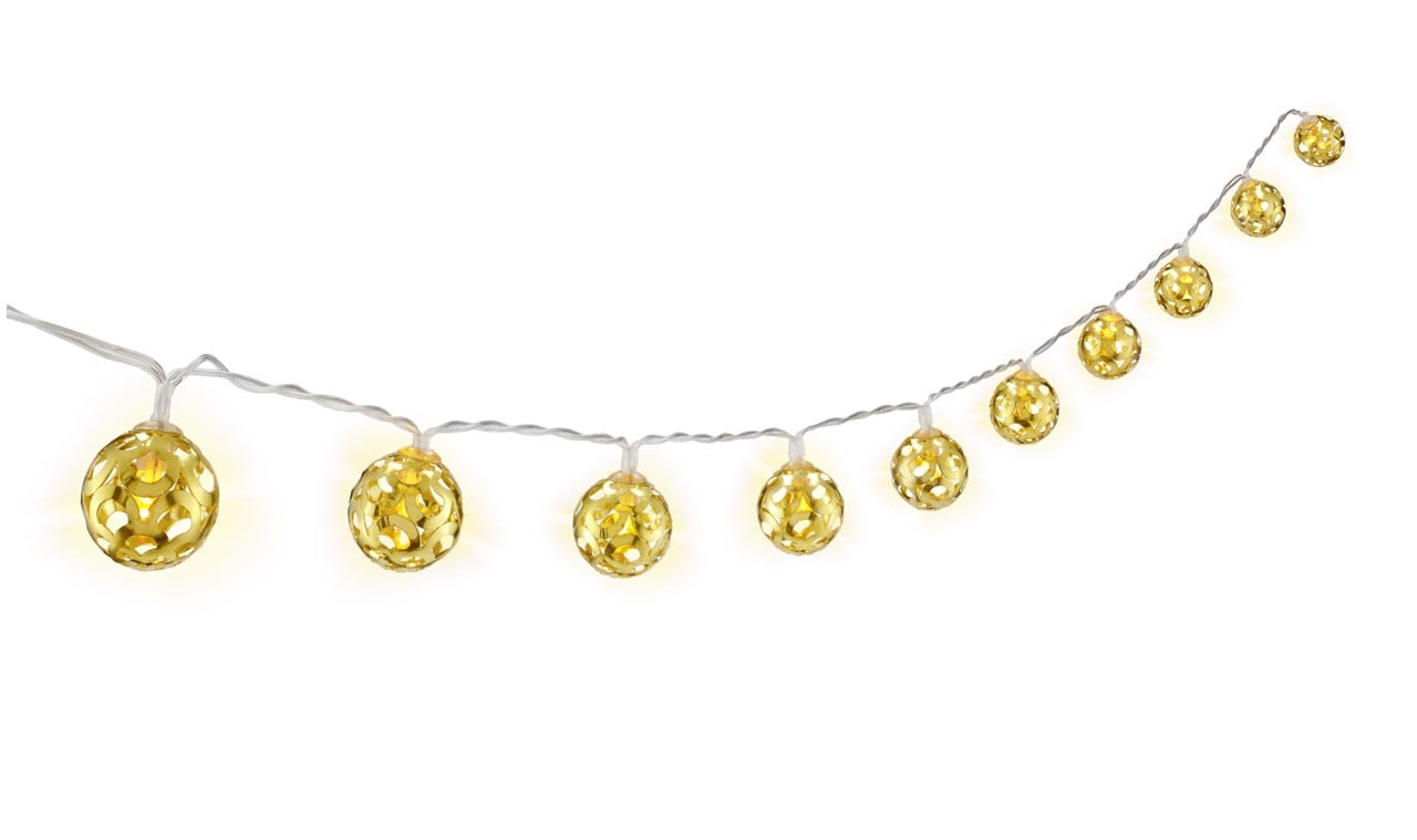 Stringa 10 LED Ornamentali IP20 Bianco Caldo a Batteria con Timer GOOBAY - immagine 4