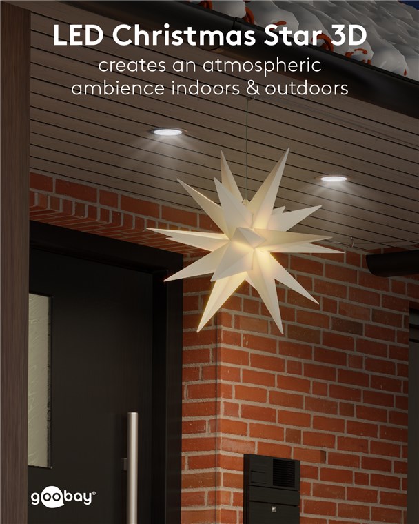 Stella di Natale LED 3D ø 56 cm Funzionamento a Batteria - immagine 5