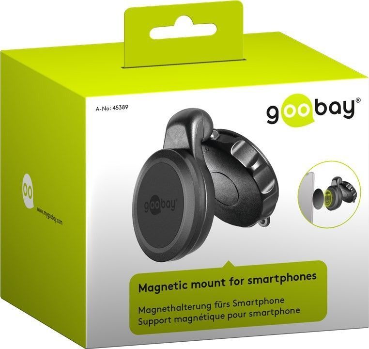 Supporto Magnetico da Auto per Smartphone Universale Nero GOOBAY - immagine 2