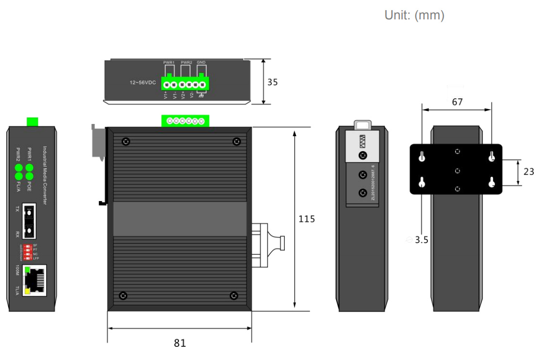 Media Converter Industriale Fast Ethernet 10/100Base-TX a Fibra 100Base-FX TECHLY PROFESSIONAL - immagine 9
