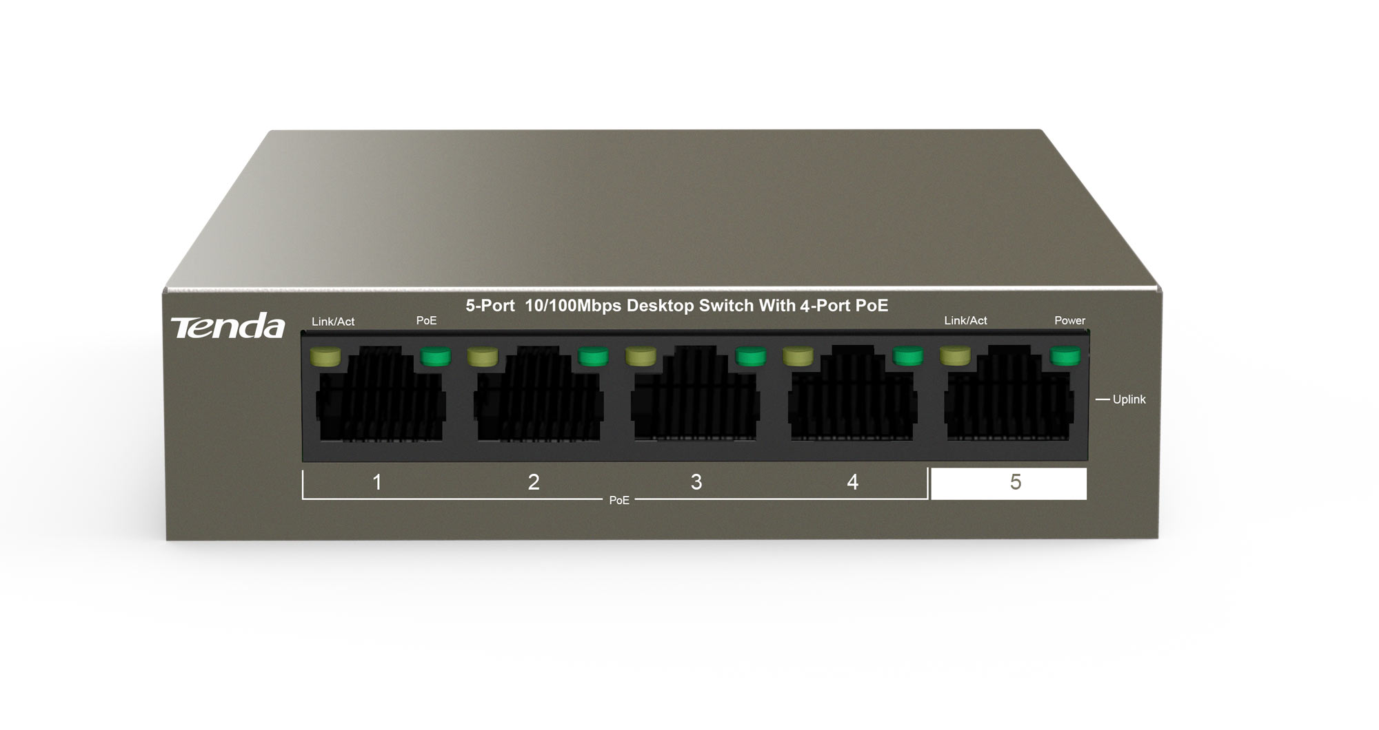 Switch Desktop 5 Porte 10/100 con 4 Porte PoE 35W TEF1105P-4-38W TENDA - immagine 2