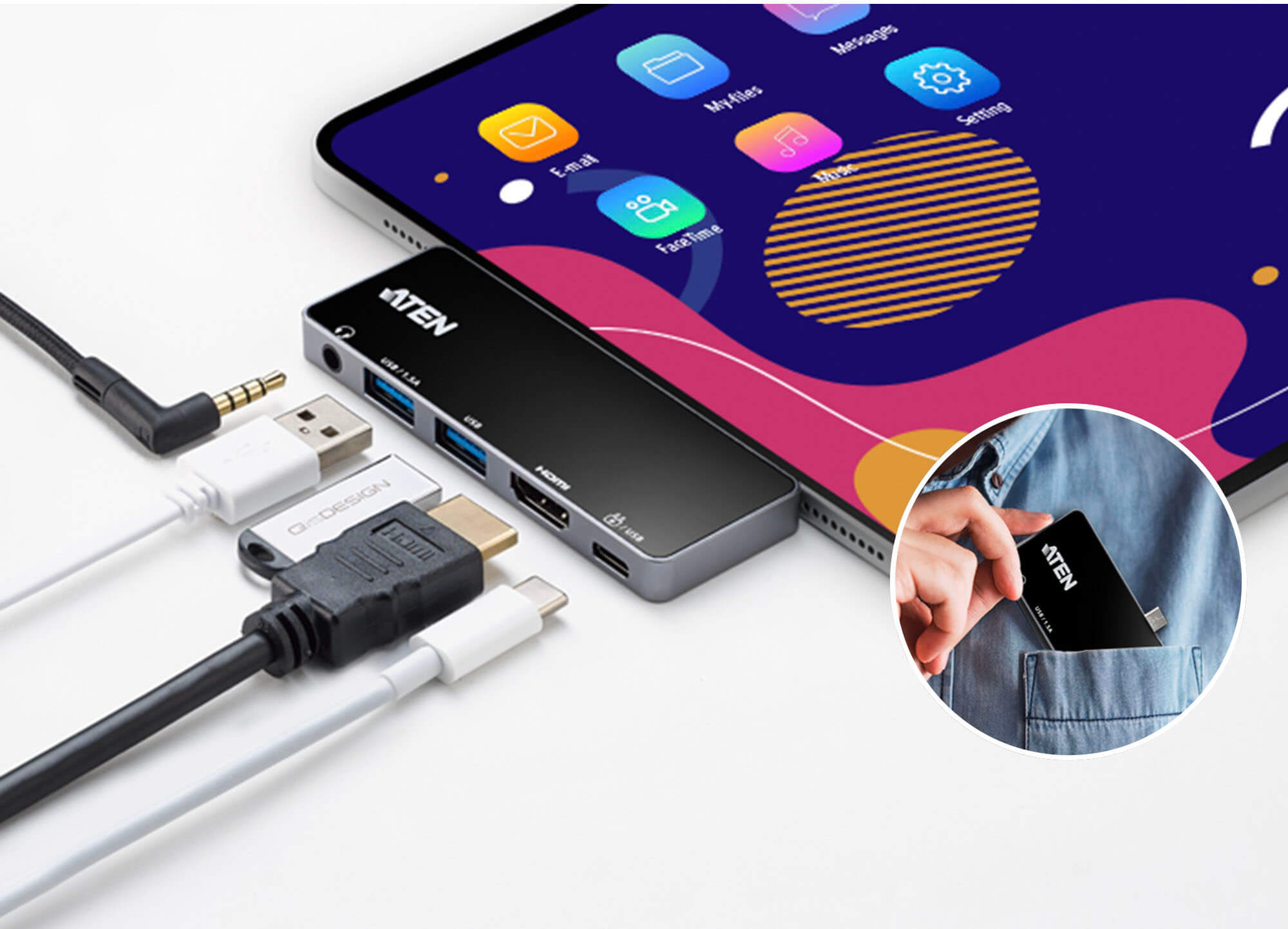 Docking Station da Viaggio USB-C™ Alimentazione pass-through, UH3238 ATEN - immagine 7