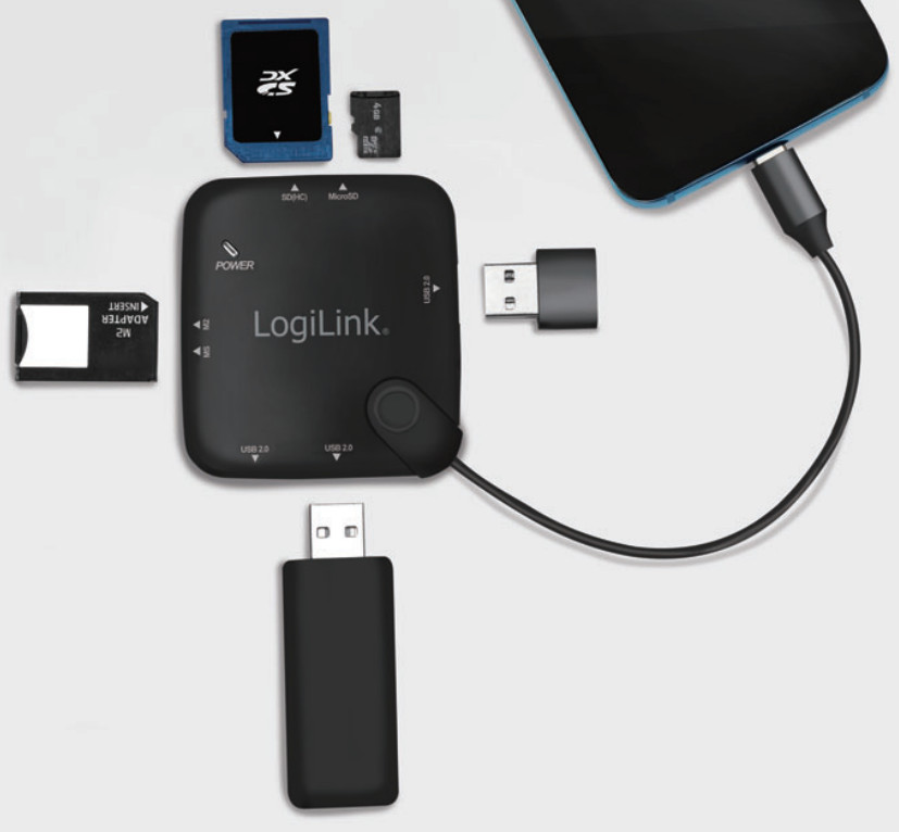 HUB Multifunzione On-The-Go USB-C™ e Lettore di Schede LOGILINK - immagine 6