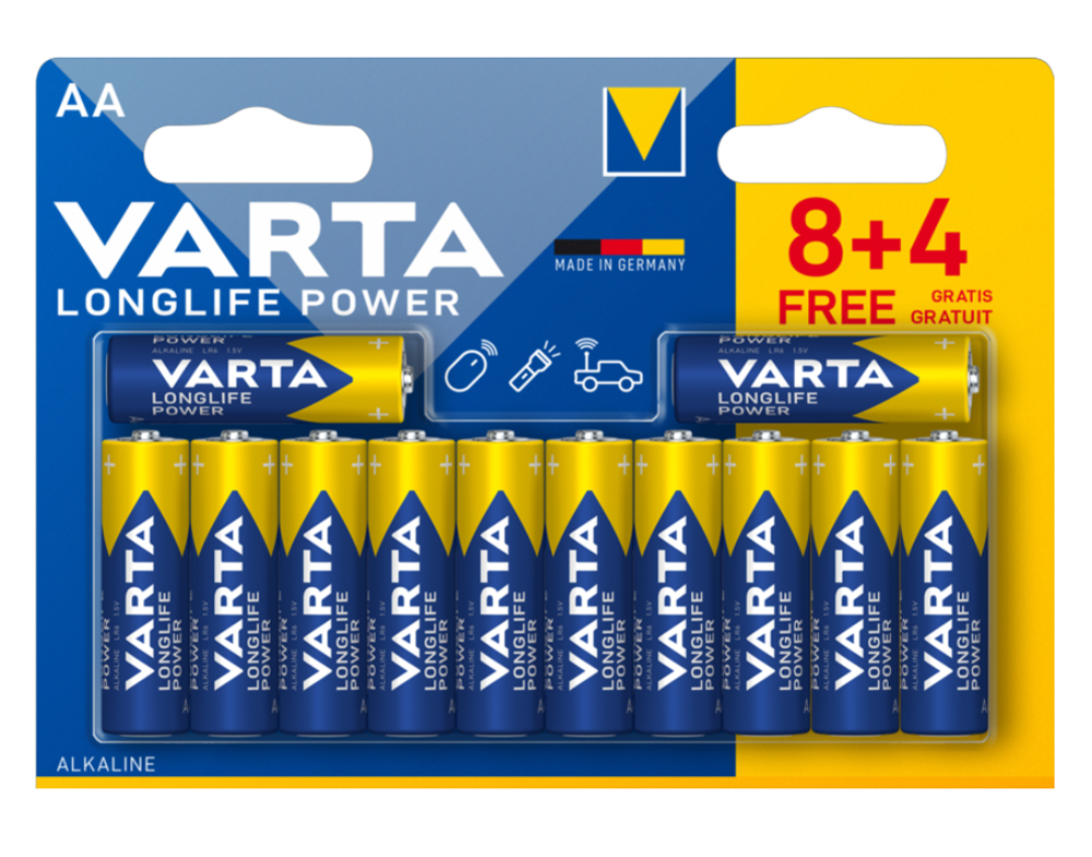 Confezione 12 Batterie Varta Longlife Power Stilo AA VARTA