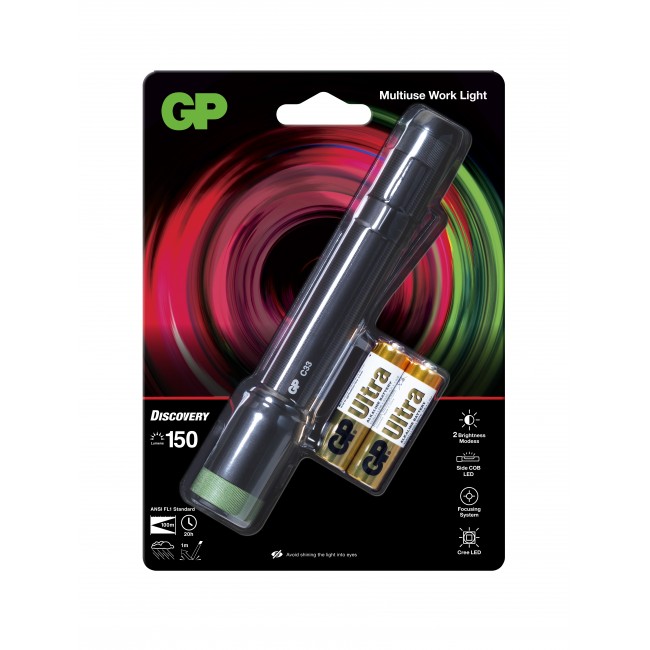 Torcia LED 150lm IPX4 con Luce Laterale e Magnete GP BATTERIES - immagine 2