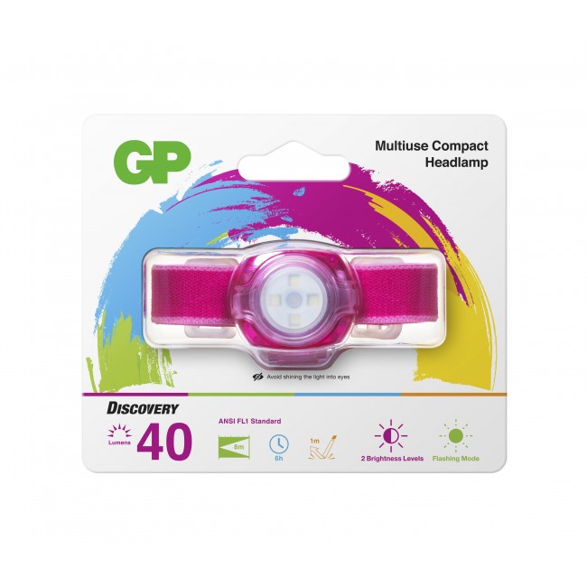 Lampada LED Frontale Everybody Fucsia CH31 GP BATTERIES - immagine 2