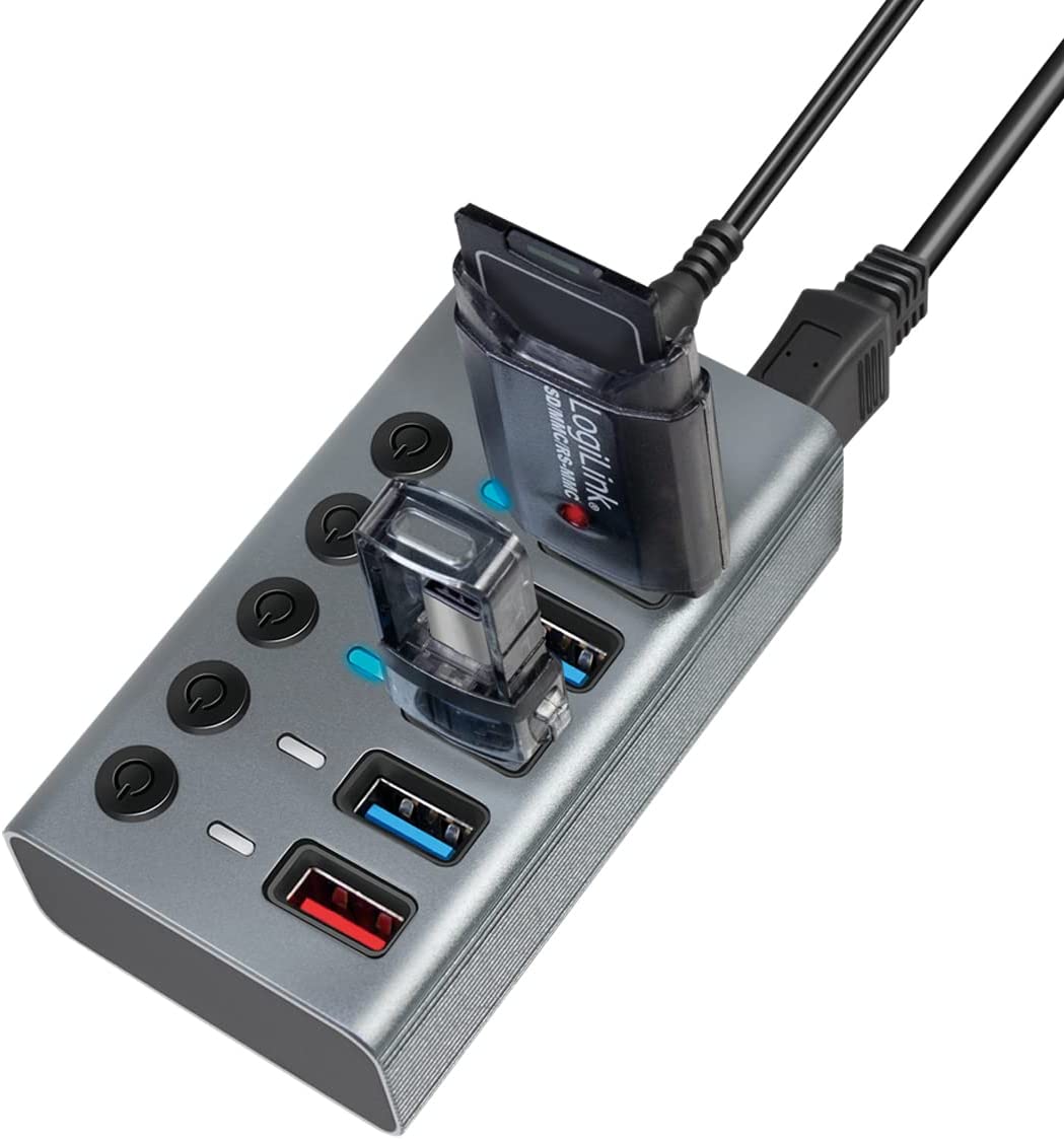 Hub USB3.2 Gen1 4 Porte + 1 Porta di Ricarica Rapida Interruttore On/Off LOGILINK - immagine 7
