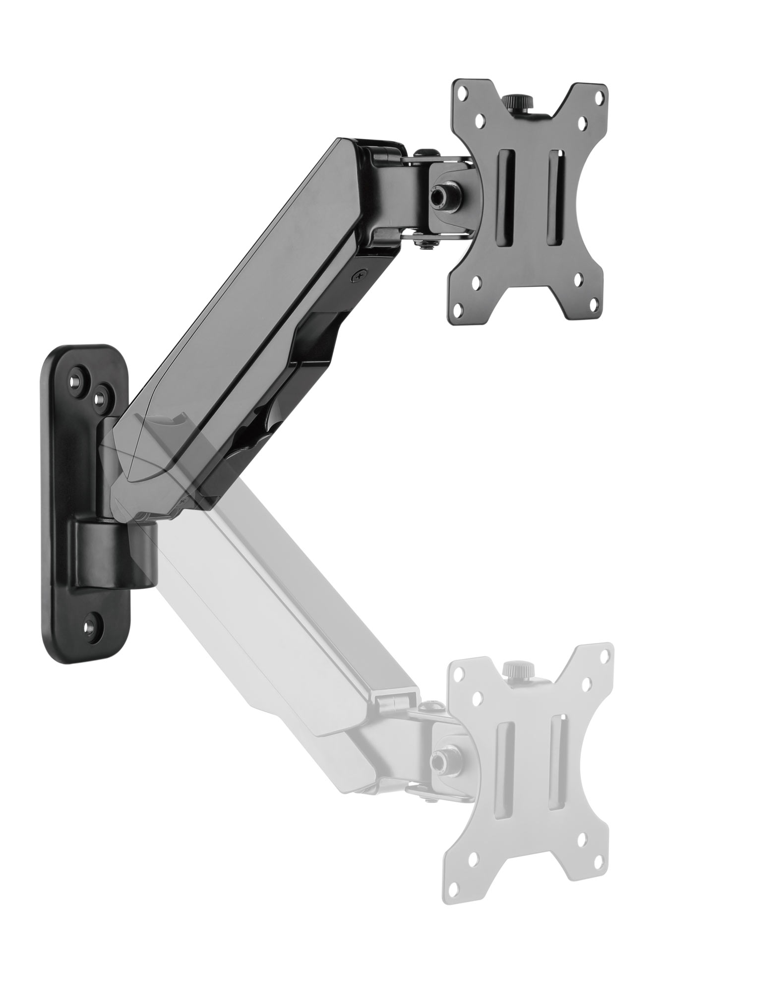 Supporto a Muro con Molla a Gas per TV 17-32'' Estensione 26,2 cm TECHLY - immagine 3