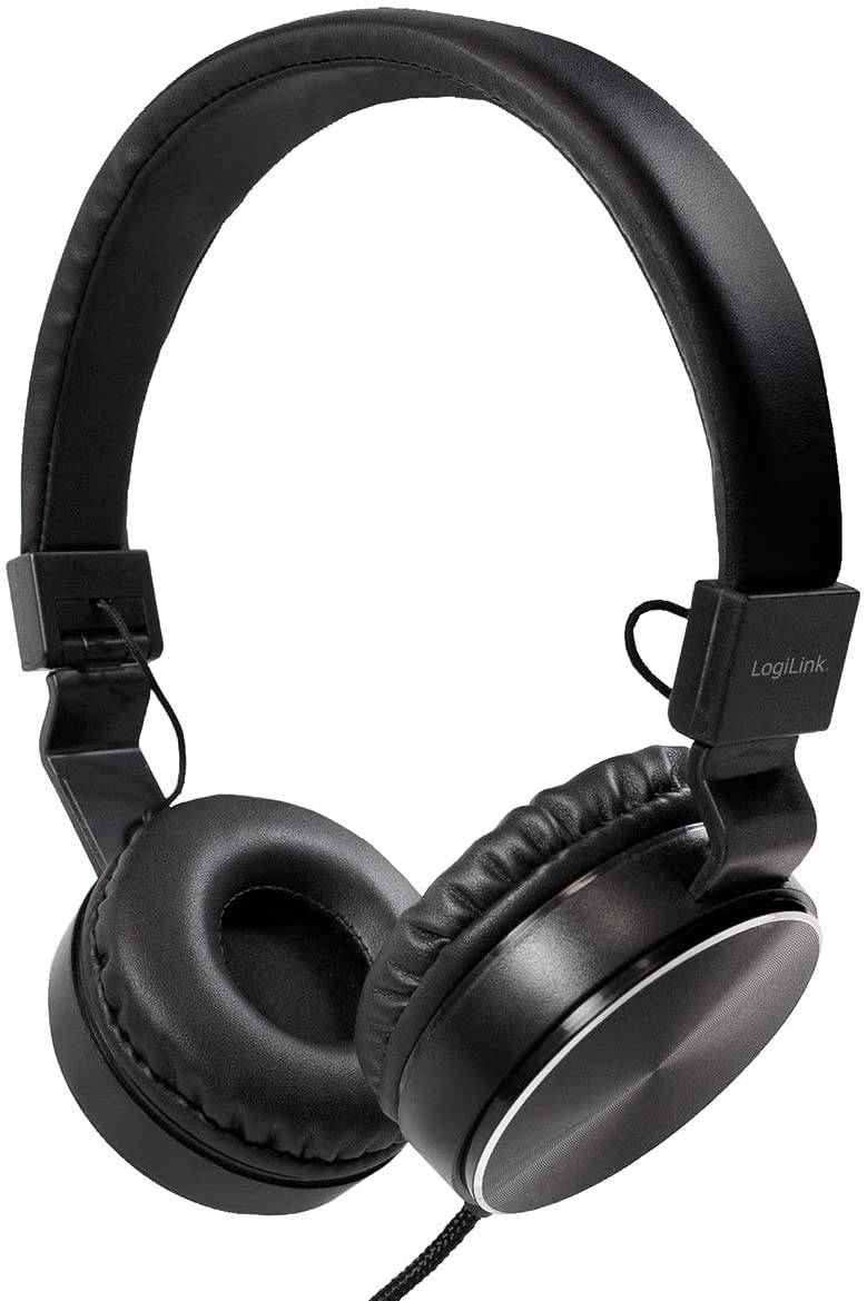 Cuffie Stereo Eleganti e Pieghevoli Alta Qualità e Comfort Elevato Nero LOGILINK