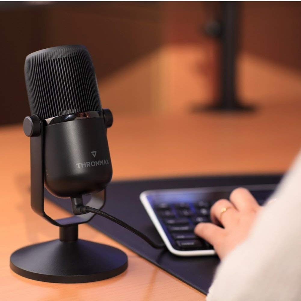 Microfono Professionale a Condensatore Alta Qualità 96 kHz USB-C con Stand THRONMAX - immagine 4