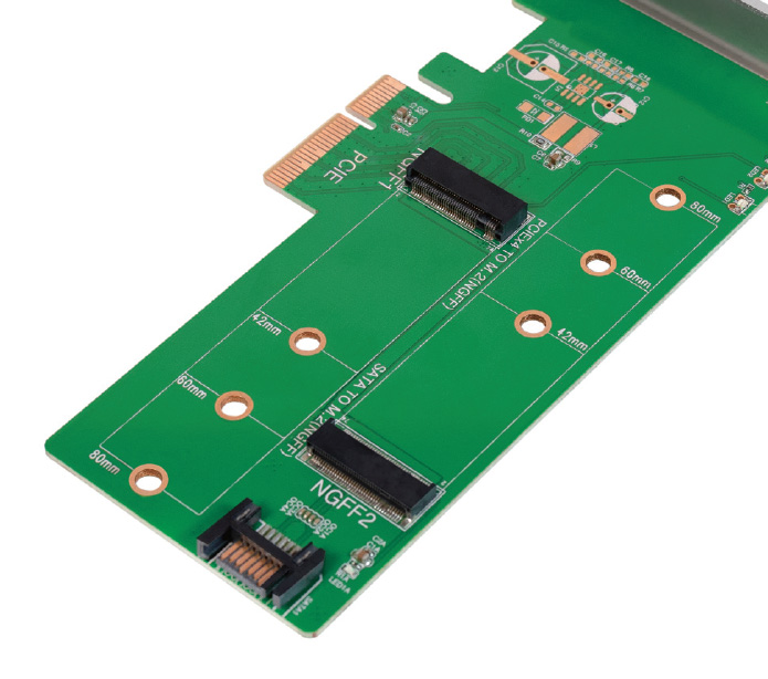 Doppio Adattatore PCIe M.2 per SSD SATA e PCIe SATA LOGILINK - immagine 2