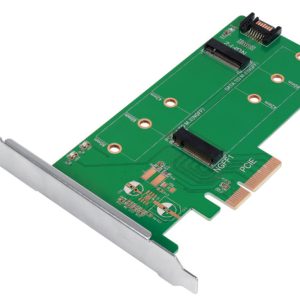 Doppio Adattatore PCIe M.2 per SSD SATA e PCIe SATA LOGILINK