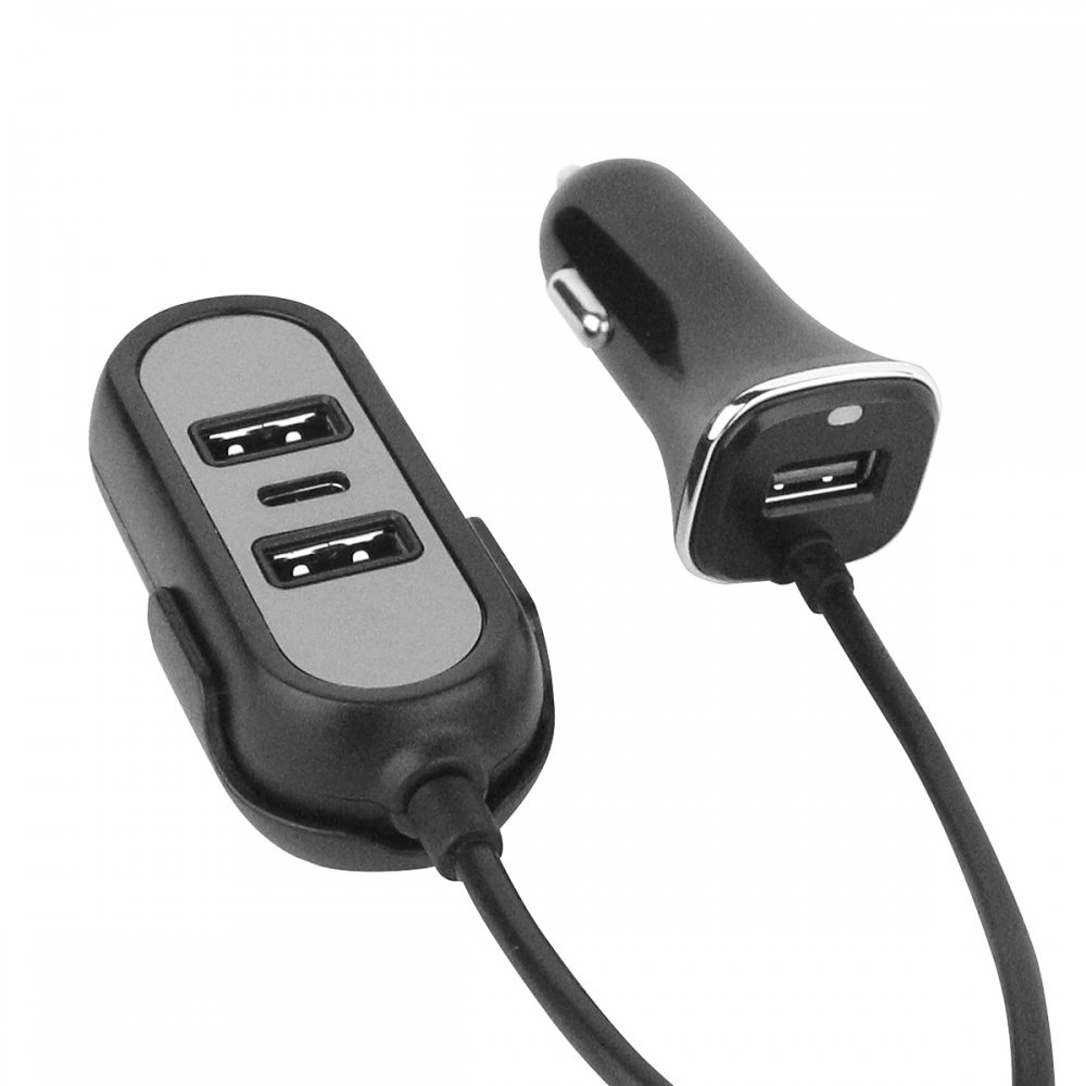 Caricatore da Auto 2x USB-A e 1x USB-C™ 45W Cavo 1,5m Nero FONTASTIC