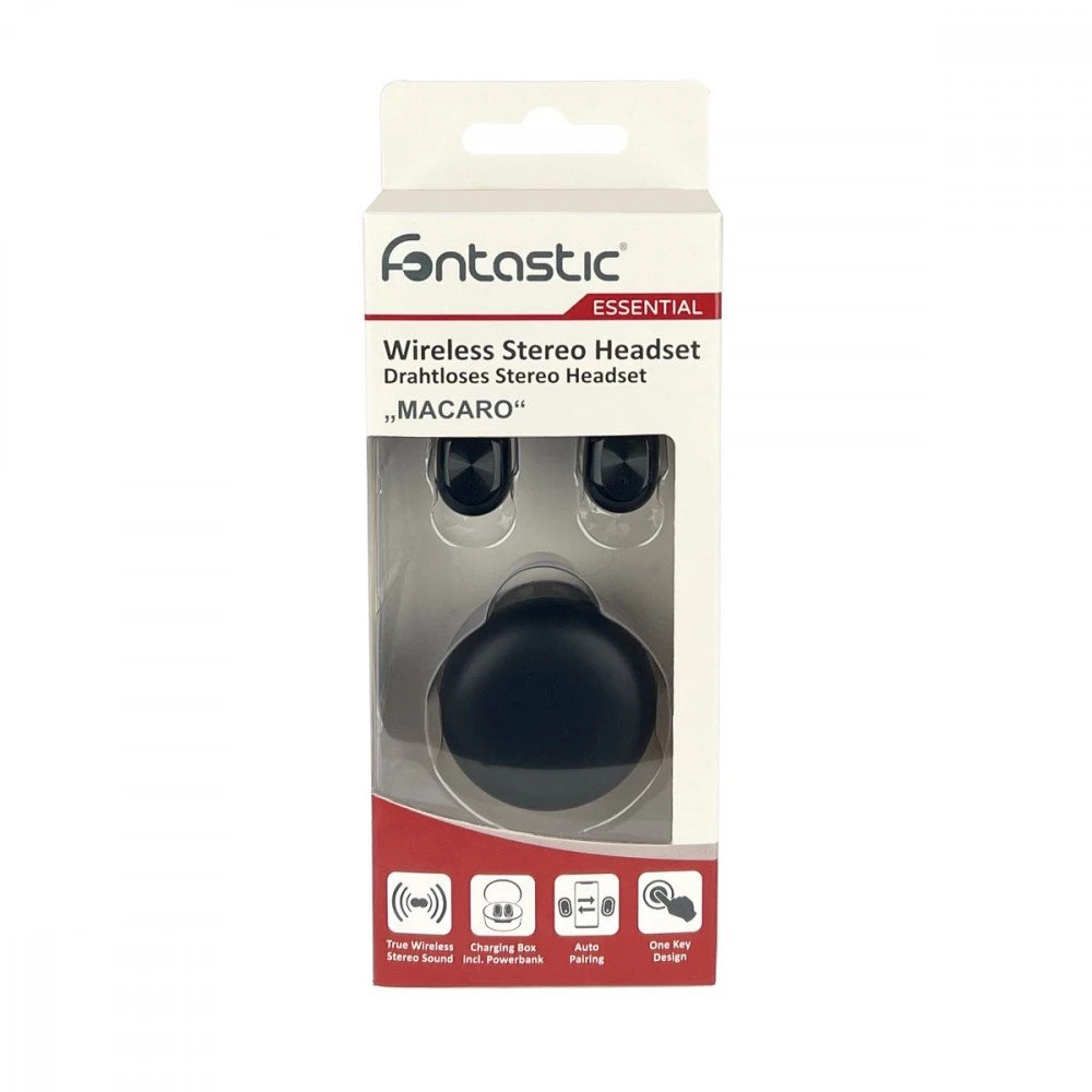 Auricolari Wireless Bluetooth con Custodia di Ricarica Nero FONTASTIC - immagine 3