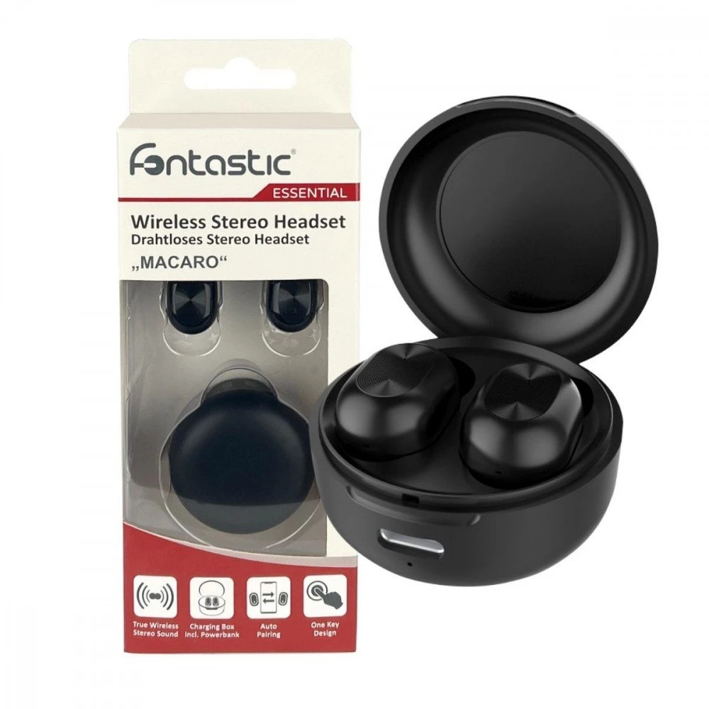 Auricolari Wireless Bluetooth con Custodia di Ricarica Nero FONTASTIC - immagine 2