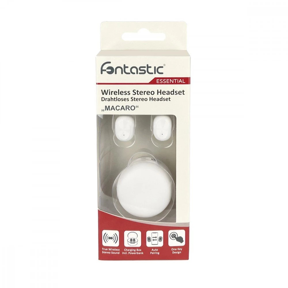Auricolari Wireless Bluetooth con Custodia di Ricarica Bianco FONTASTIC - immagine 3
