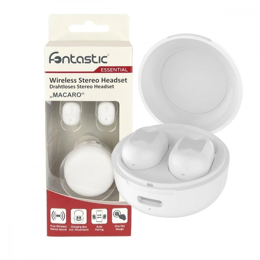 Auricolari Wireless Bluetooth con Custodia di Ricarica Bianco FONTASTIC - immagine 2