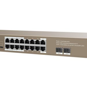 Unmanaged Switch Ethernet 16 Porte PoE 16GE+2SFP G1118P-16-250W IP-COM