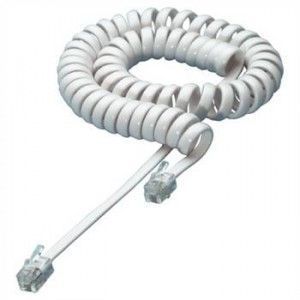 Cavo telefonico spiralato 4 mt RJ10 4P4C Bianco INTELLINET - immagine 4