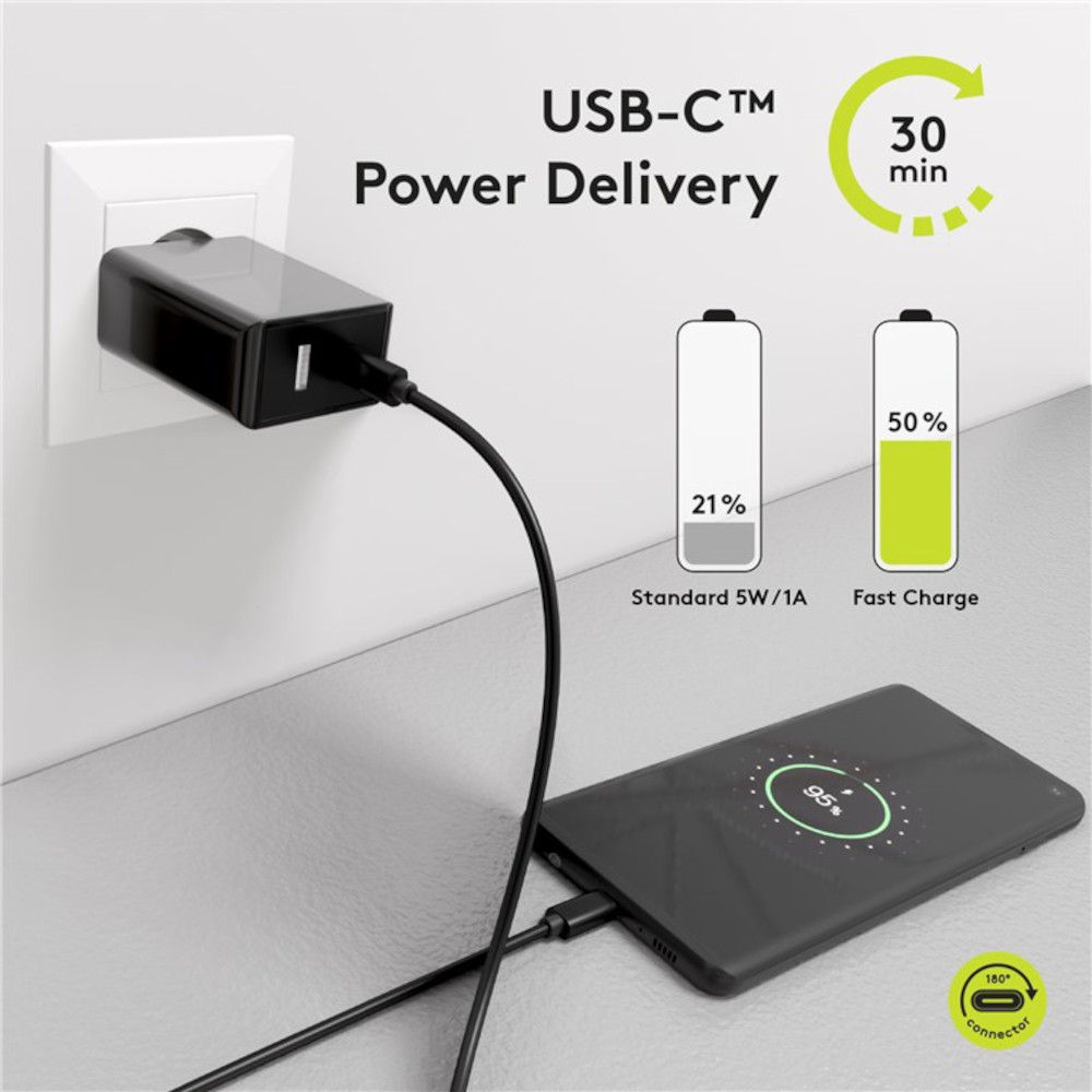 Cavo SuperSpeed USB-C™ Maschio/USB-C™ Maschio 100W PD 0.5m Nero GOOBAY - immagine 3
