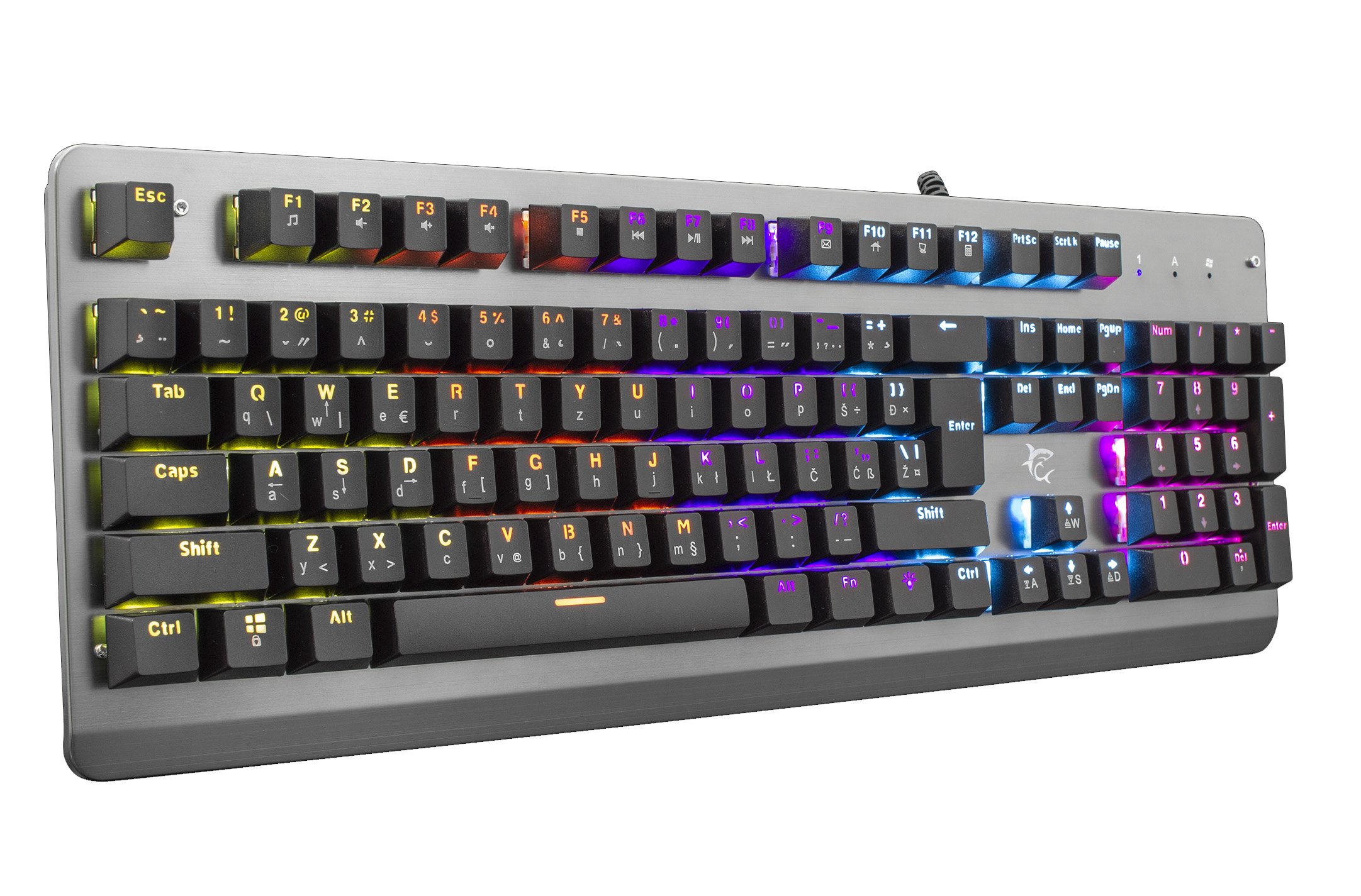 Tastiera Gaming Meccanica in Metallo RGB LED GK-1926 WHITE SHARK