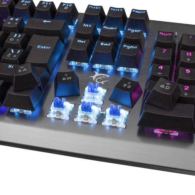 Tastiera Gaming Meccanica in Metallo RGB LED GK-1926 WHITE SHARK - immagine 4