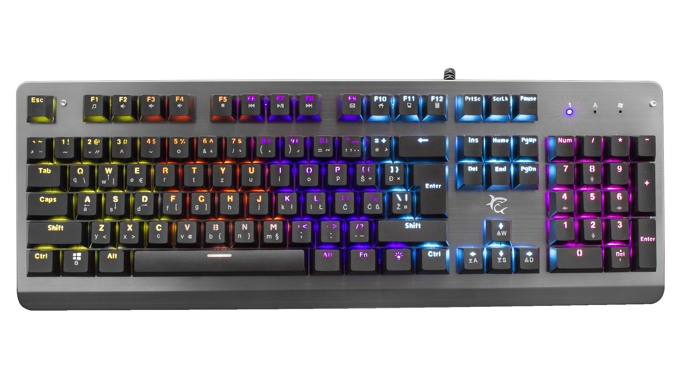 Tastiera Gaming Meccanica in Metallo RGB LED GK-1926 WHITE SHARK - immagine 2