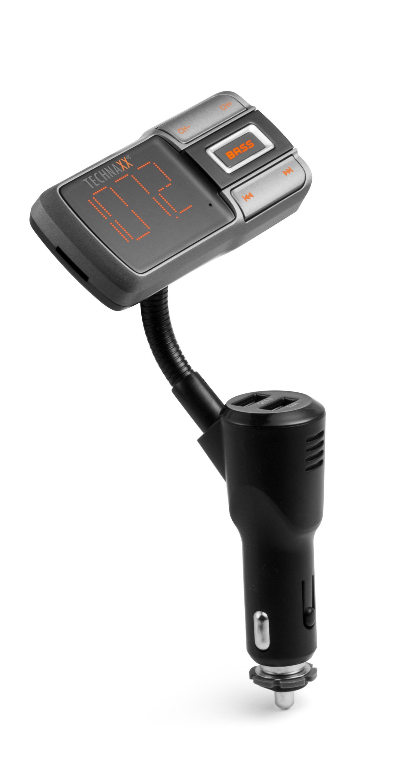 Trasmettitore FM e Bass Booster Ricarica Veloce QC3.0, 4822 TECHNAXX