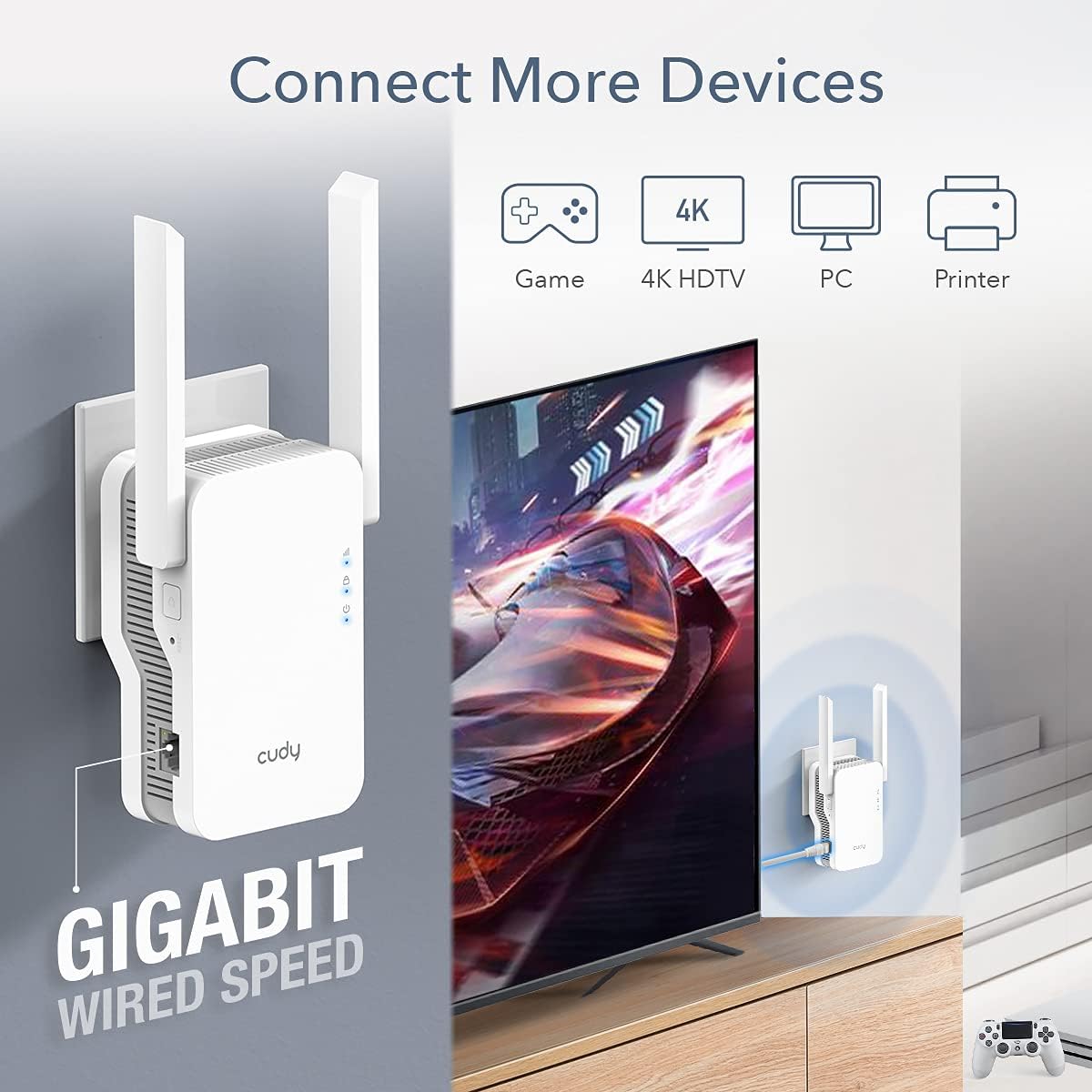 Extender WiFi Dual Band Booster Wireless AX1800, RE1800 CUDY - immagine 4
