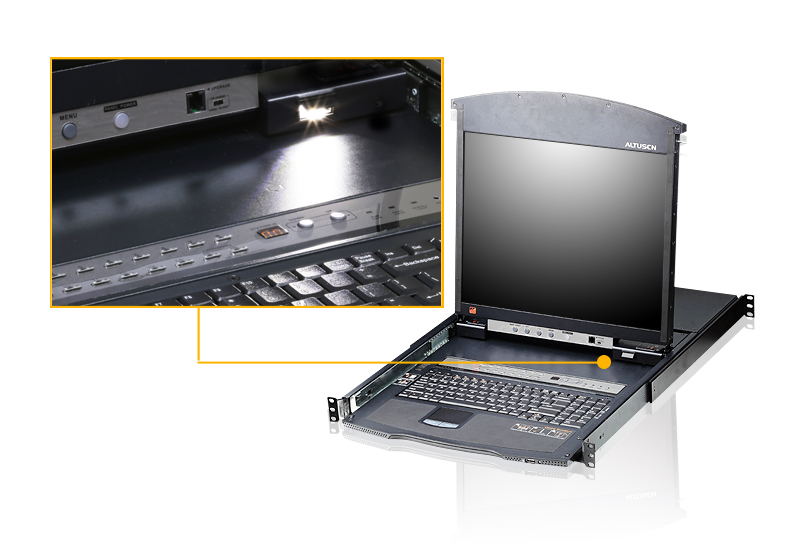 Switch KVM LCD a due binari Multi-Interface Cat5 a 8 porte 17'', KL1508AM-AXA-XG ATEN - immagine 4
