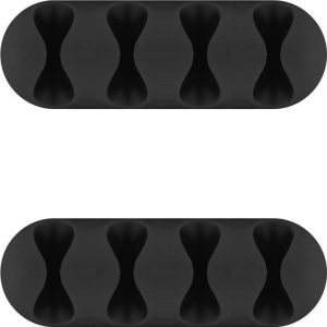 Set 2 Fermacavo da Scrivania a quattro posti Nero GOOBAY
