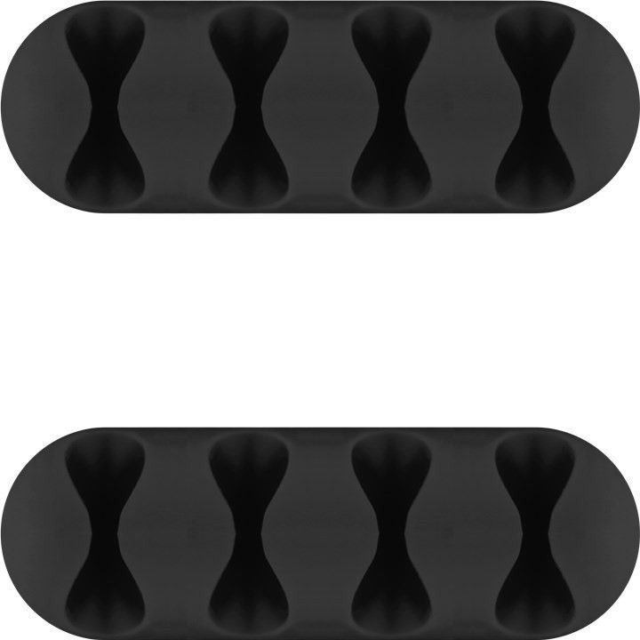 Set 2 Fermacavo da Scrivania a quattro posti Nero GOOBAY