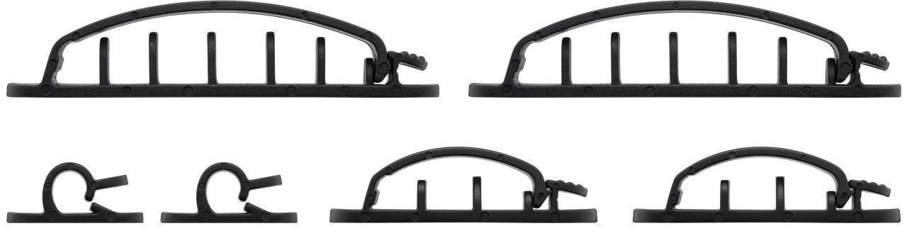Clip Fermacavo Set da 6 pz Nero GOOBAY - immagine 3