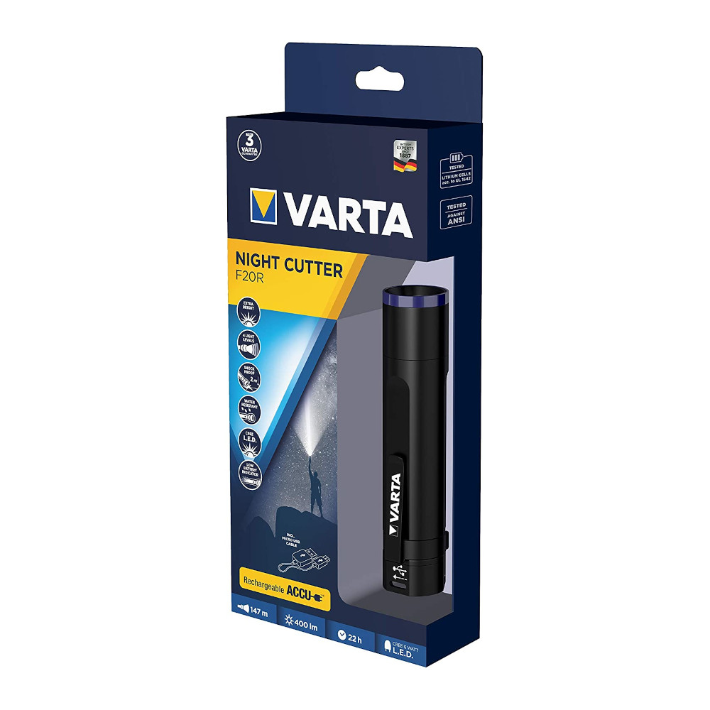Torcia Ricaricabile NightCutter F20R MicroUSB 4 Modalità Illuminazione VARTA - immagine 2