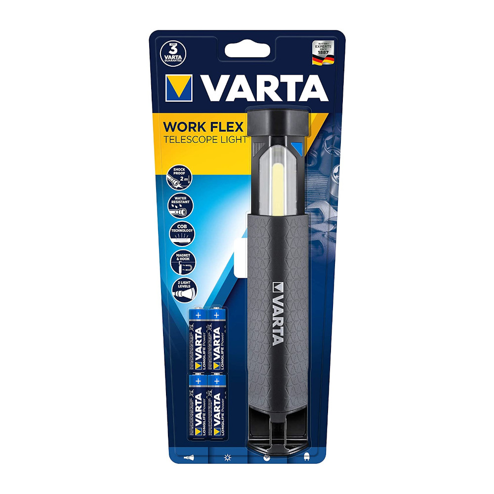 Torcia LED Work Flex Telescope Light 4 Pile AA Magnetica VARTA - immagine 2
