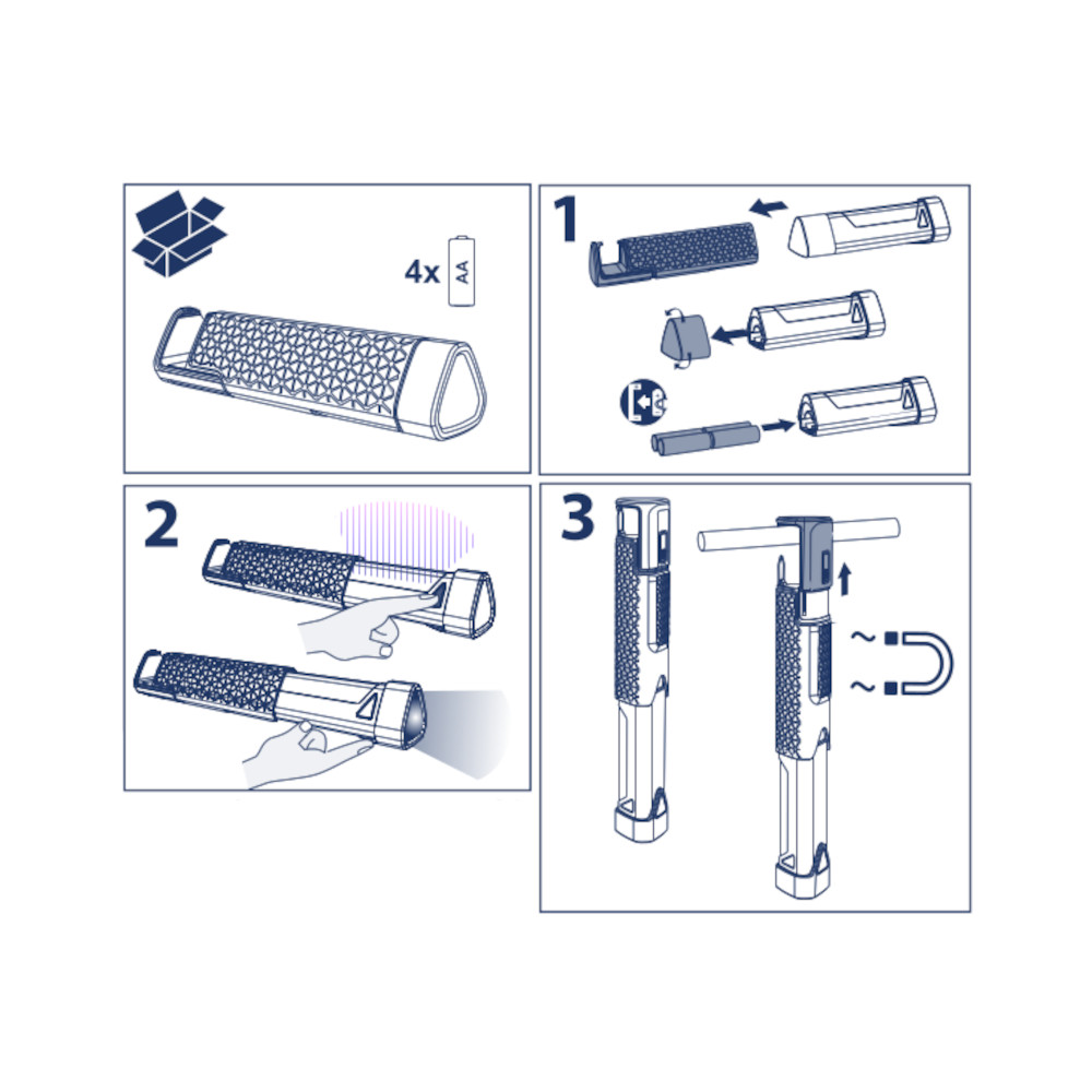 Torcia LED Work Flex Telescope Light 4 Pile AA Magnetica VARTA - immagine 9